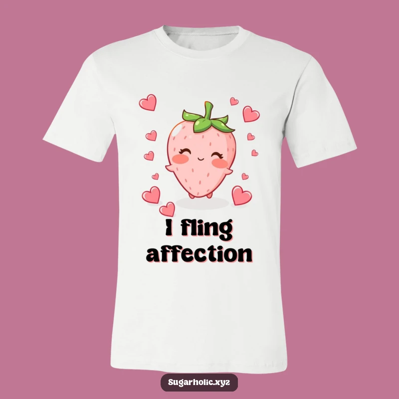 Funny Strawberry Heart Sprinkles Tee - Cute Blushing Character Shirt Gift