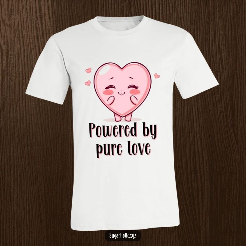 Funny T-Shirt: A candy heart character with rosy cheeks is cheerfully blowing sweet, loving kisses.