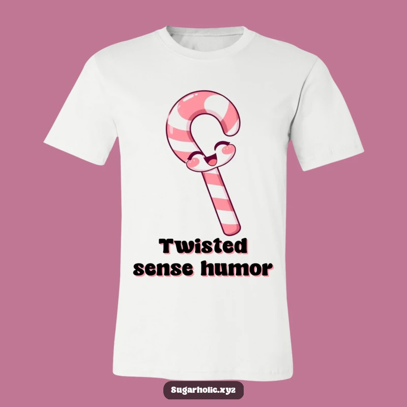 Funny Winking Candy Cane T-Shirt - Playful Stripes Tee, Funny Gift!