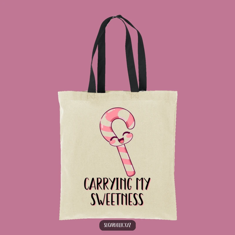 Funny Winking Candy Cane Tote Bag - Carry Playful Holiday Spirit!