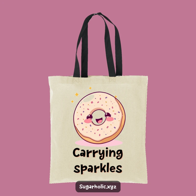 Funny Glitter Donut Tote Bag: Your Go-To Humorous Gift for Treat Lovers