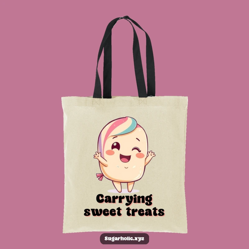 Funny Candy Curtsy Tote Bag: Smiling Treat, Practical & Funny Gift for Everyday Flair