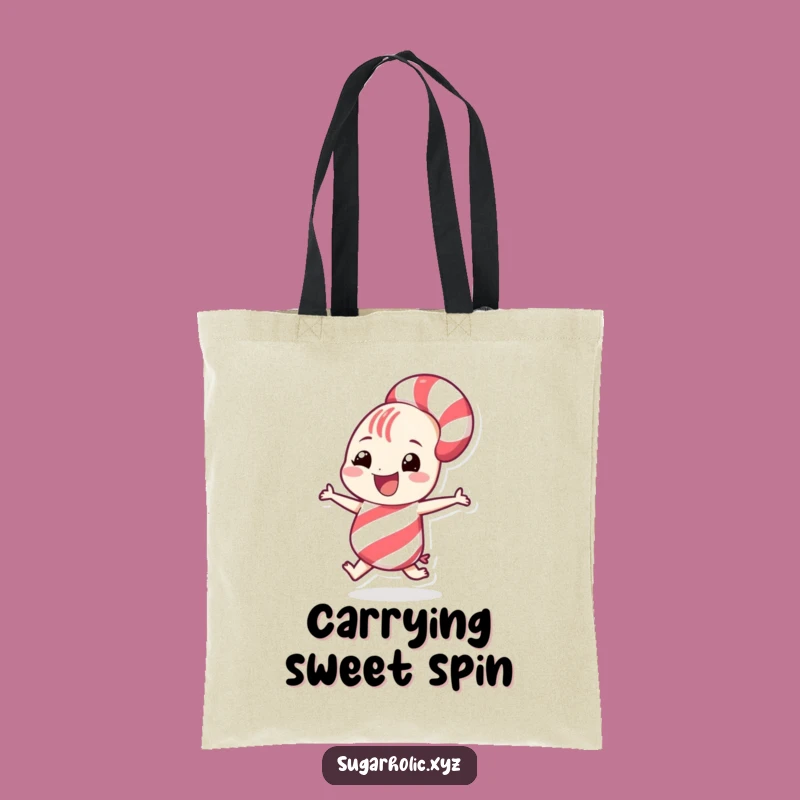 Funny Candy Cane Spin Tote Bag: Your Go-To Humorous Gift for Shoppers