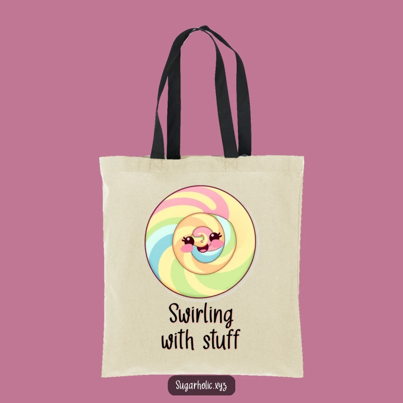 Funny Candy Swirl Tote Bag: Playful Smile for a Cute Funny Gift
