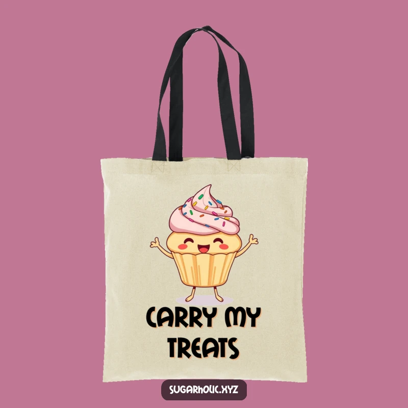 Funny Cupcake Tote Bag: Joyful Bite Carry-All, Hilarious Sprinkled Gift