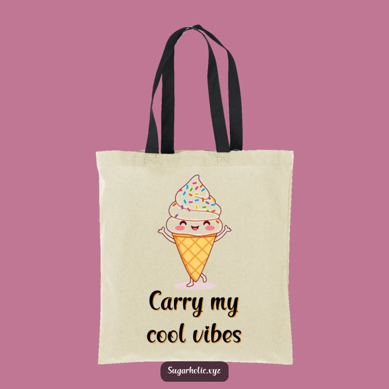 Funny Dancing Ice Cream Cartoony Tote Bag - Carry Your Fun, Perfect Funny Gift