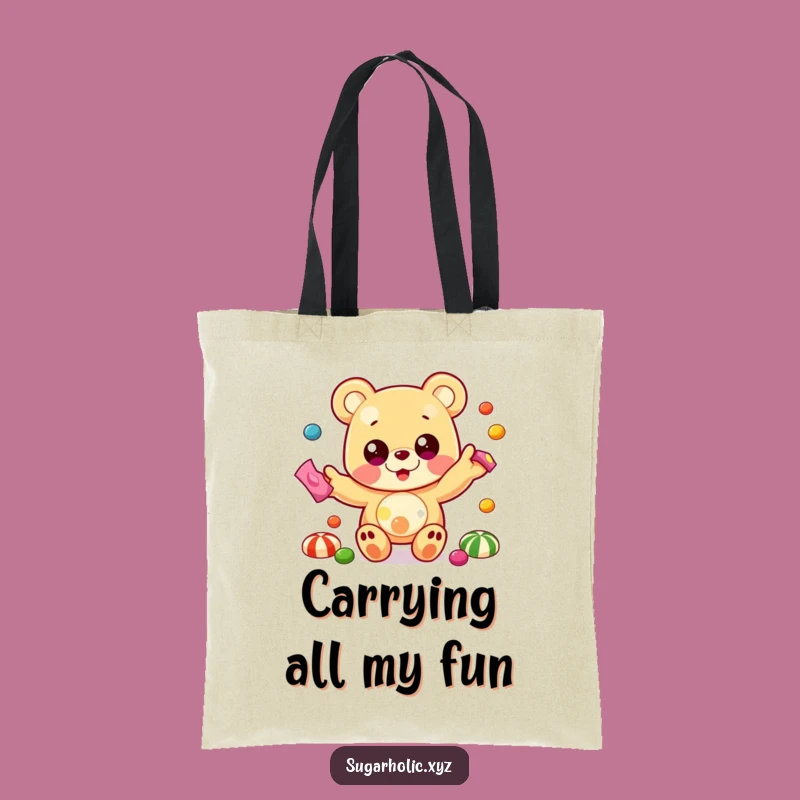 Funny Gummy Bear Juggling Tote Bag - Carry Colorful Candy Fun