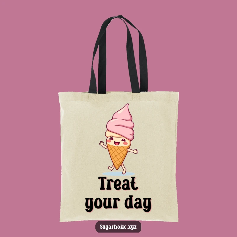 Funny Ice Cream Jig Tote Bag - Reusable Cone Dancer Carryall Gift