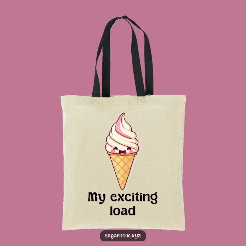 Funny Jubilant Ice Cream Tote Bag: Carry Sweetness, Swirls of Fun, Perfect Funny Gift