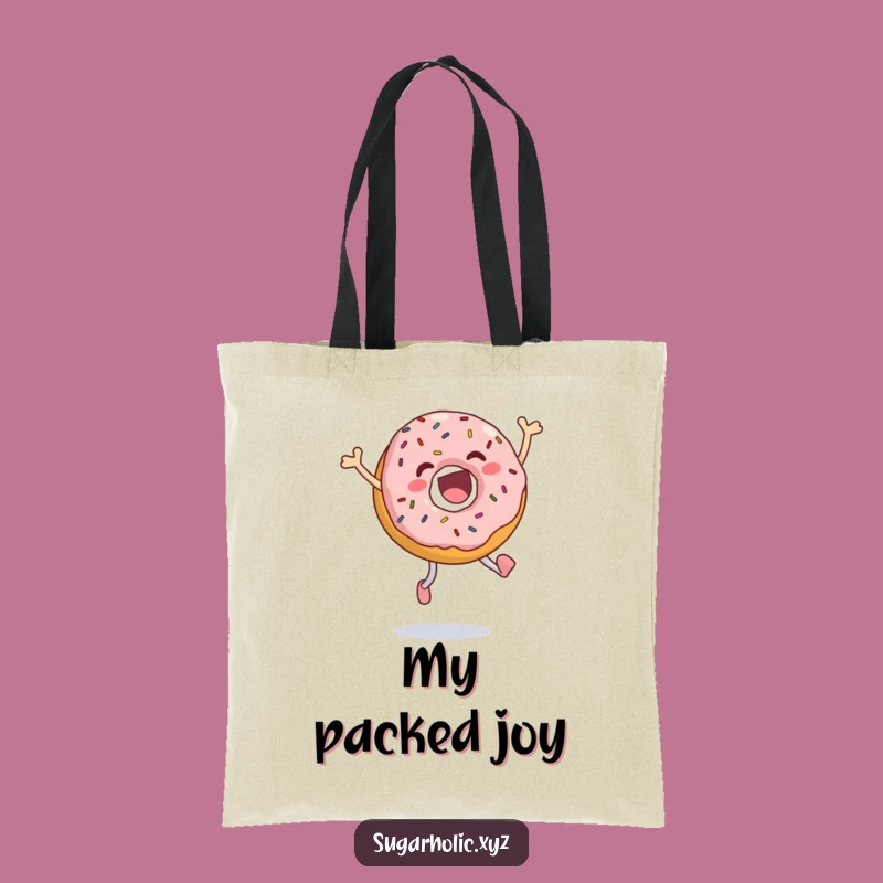 Funny Jumping Donut Tote Bag: Carry Snacks in Style, Sprinkled with Ecstasy, Perfect Funny Gift