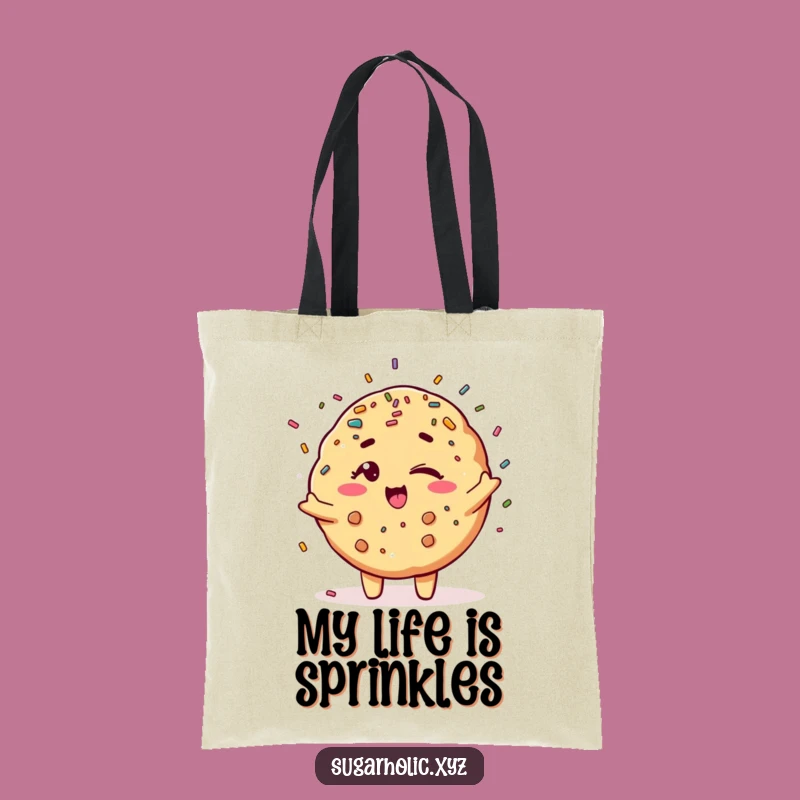Funny Winking Cookie Tote Bag - Sprinkle Shower Carry-All Gift