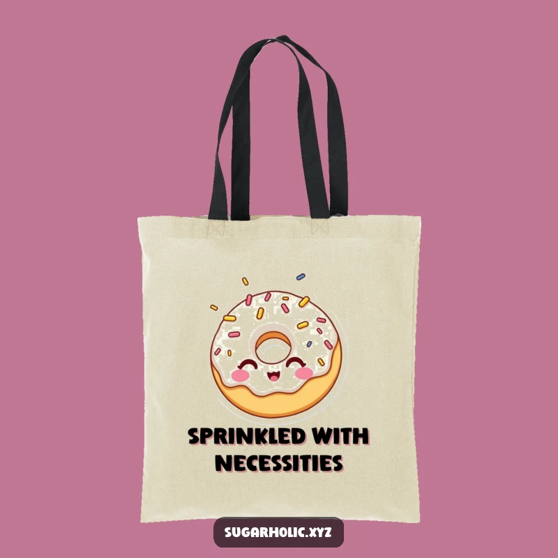 Funny Donut Sprinkle Wink Tote Bag - Chic & Hilarious Accessory for Treats